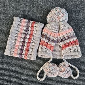 Cozy Knit Pom-Pom Hat and Scarf Set for Kids